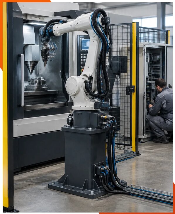 Монтаж и пусконаладка роботов у станков в Усинске